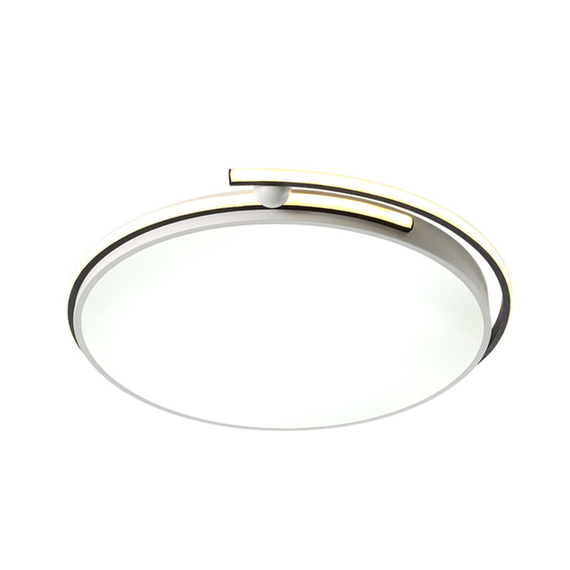 Minimalist Led Corridor Flush Mount Light Fixture - White Lamp With Circular Acrylic Shade