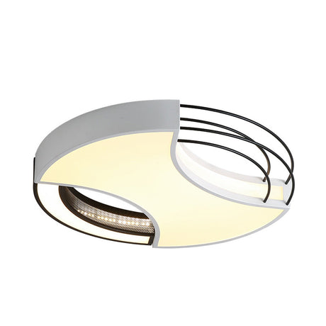 Modern Nordic Metal Black & White Led Flushmount Ceiling Lamp (18’/21.5’) - Warm/White Light