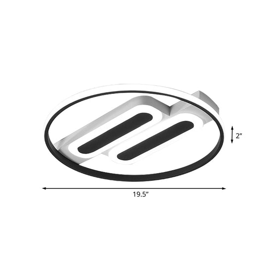 Halo Bedroom Ceiling Led Flush - Mount Light Fixture - 16’ And 19.5’ Dia Double Rectangle