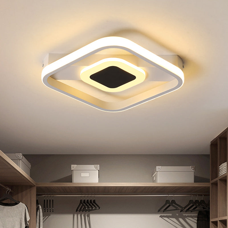 Minimalist Flush Mount Led Ceiling Lamp In White/Warm Light White / Warm