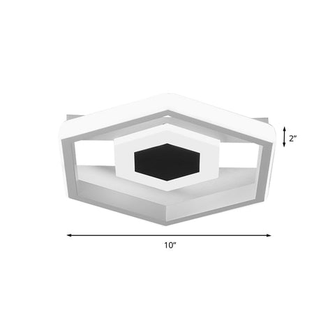 Modern Led Flush - Mount Light Fixture For Cloakroom In White/Warm
