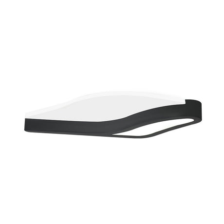 Minimalist Led Acrylic Flush Mount Light In Black Wave Design Warm/White - Close To Ceiling Lamp