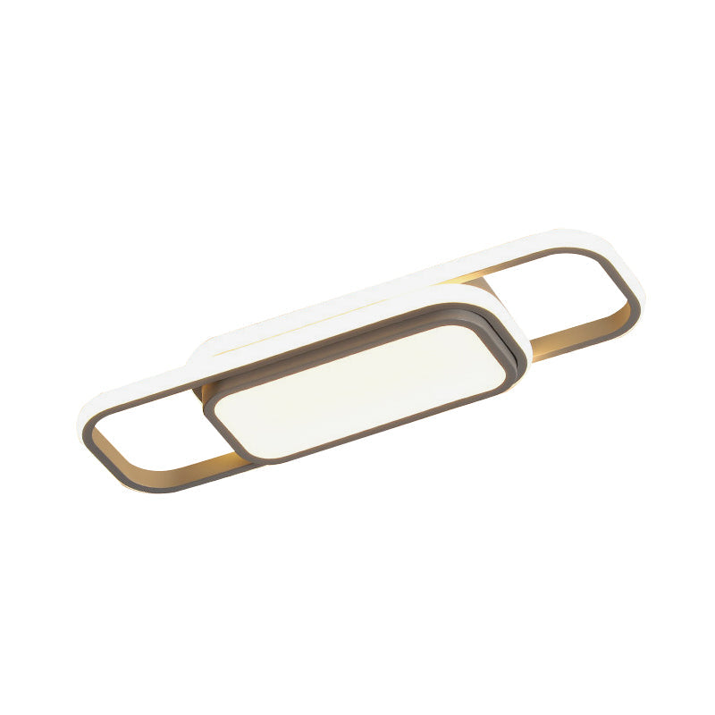 Modern Acrylic Flush Light Fixture - Grey/Black & White Led Flushmount (16’/23.5’) Warm/White