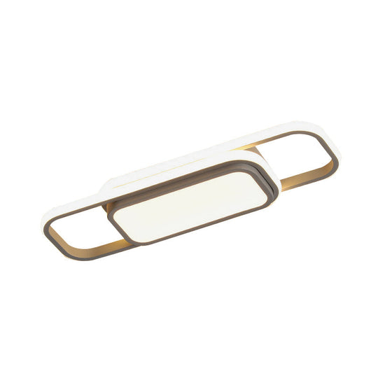 Modern Acrylic Flush Light Fixture - Grey/Black & White Led Flushmount (16’/23.5’) Warm/White