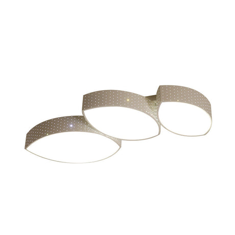 Minimalist 3-Leaf Led Ceiling Flush Lamp In White - Metal Living Room Fixture
