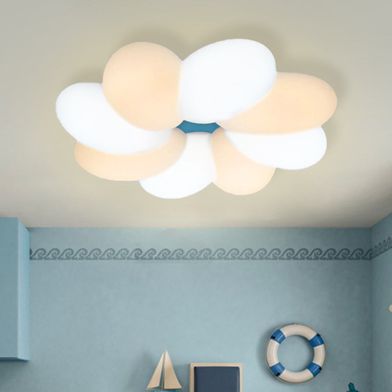 Modern Acrylic Flower Flush Ceiling Lamp For Child Bedroom - Led 18/22 Wide Warm/White Light White /