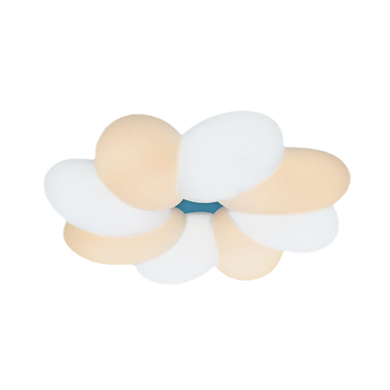Modern Acrylic Flower Flush Ceiling Lamp For Child Bedroom - Led 18’/22’ Wide Warm/White Light