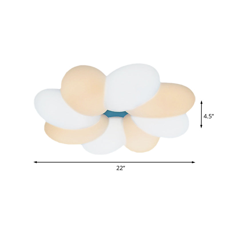 Modern Acrylic Flower Flush Ceiling Lamp For Child Bedroom - Led 18/22 Wide Warm/White Light