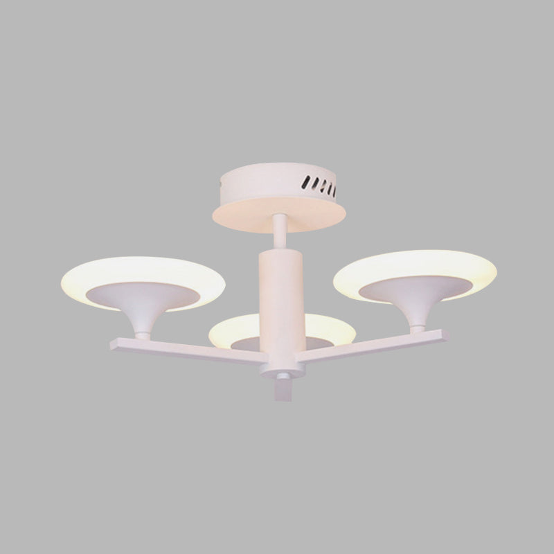 Contemporary Led Ceiling Lamp With Radial Design And Acrylic Shade In White/Warm Light