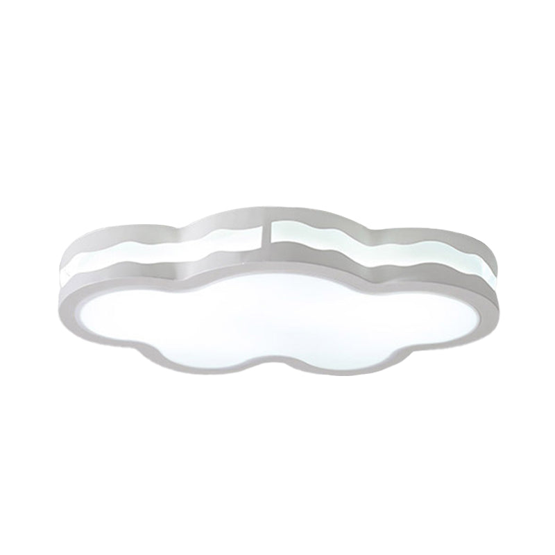 26’/22.5’ Cloud Flush Mount Led Bedroom Ceiling Lamp In White With Acrylic Shade