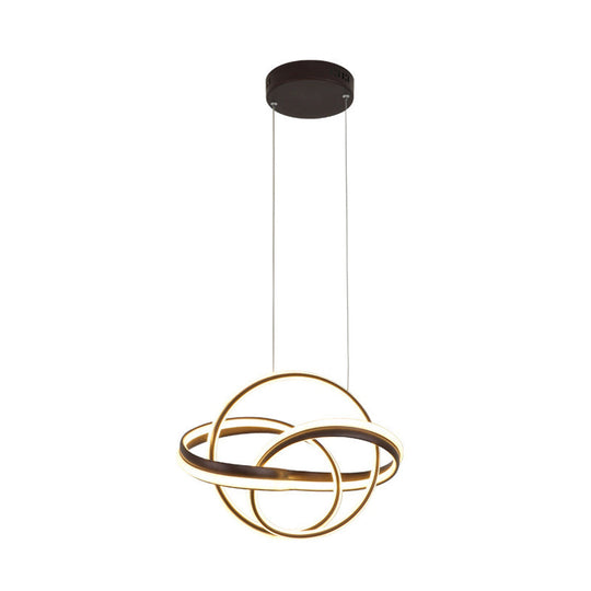 Modern Acrylic Twisted Ceiling Light Fixture - Led Hanging Chandelier In White/Coffee Dining Room