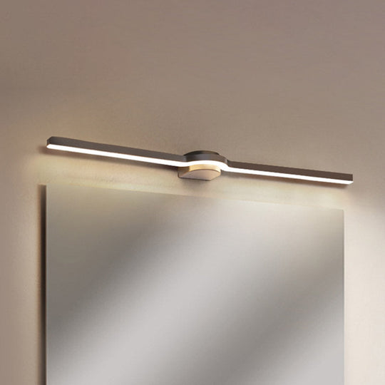 Contemporary Led Vanity Light In Black And White/Warm - 16/23.5 Slim Line Acrylic Wall Sconce / 16