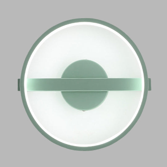 Minimalist Led Acrylic Wall Lamp In Green - White/Warm Light 12.5/16.5 Dia