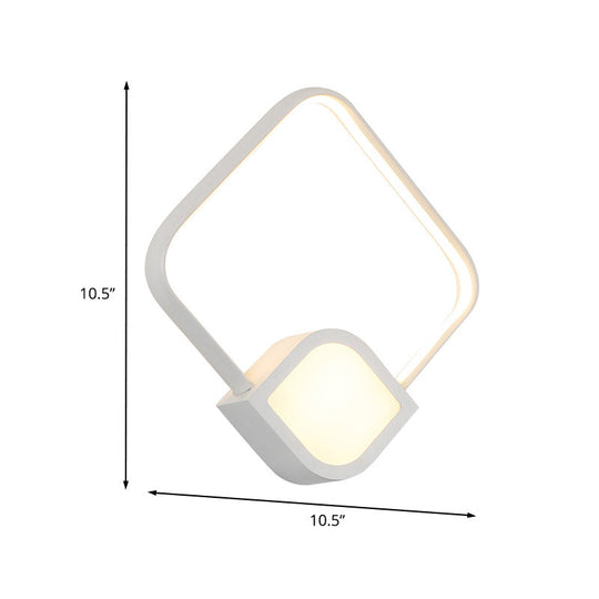 Modern Led Sconce - White Rhombus Wall Mount Lighting For Stairway