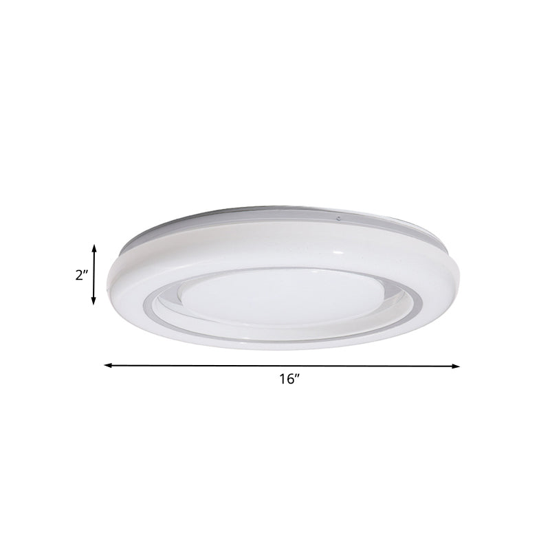 Led Bedroom Flushmount Ceiling Lamp Modern Black And White Circle Acrylic Shade Warm/White Light