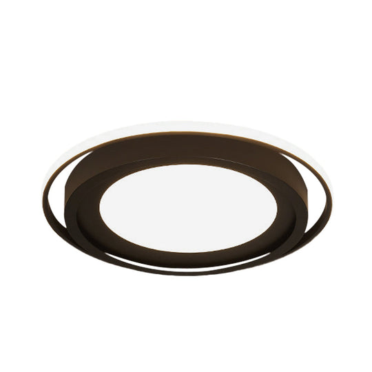 Modern Led Flush Mount Acrylic Round Lighting In White/Black For Bedroom White/Warm Light