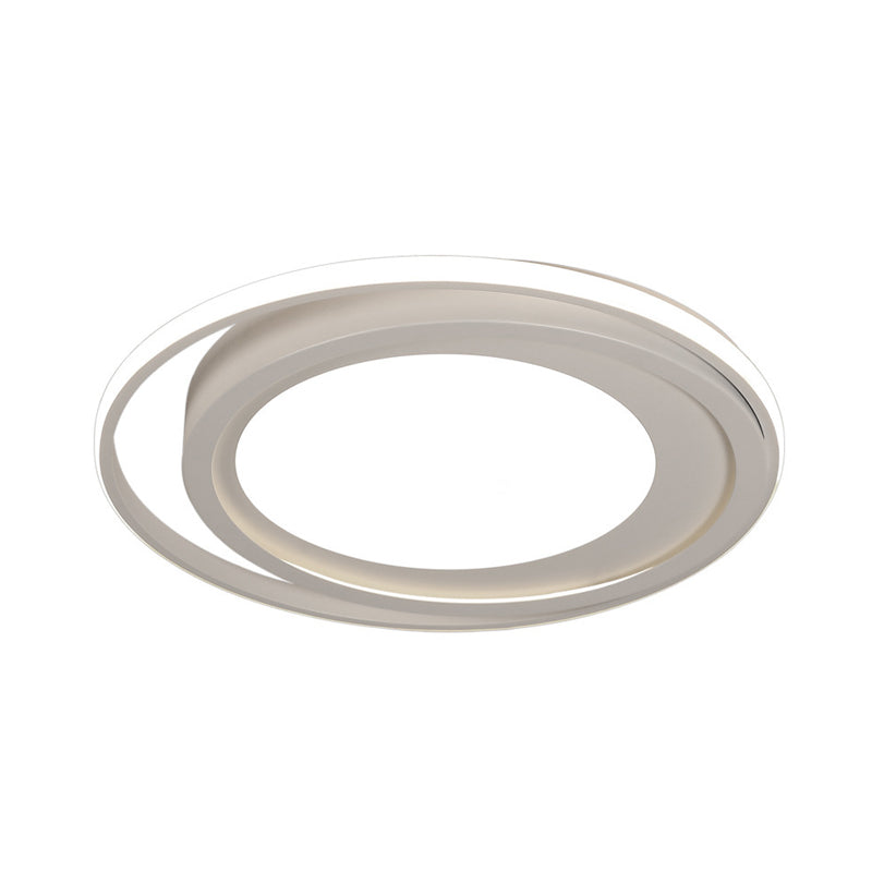 Modern Led Flush Mount Acrylic Round Lighting In White/Black For Bedroom White/Warm Light