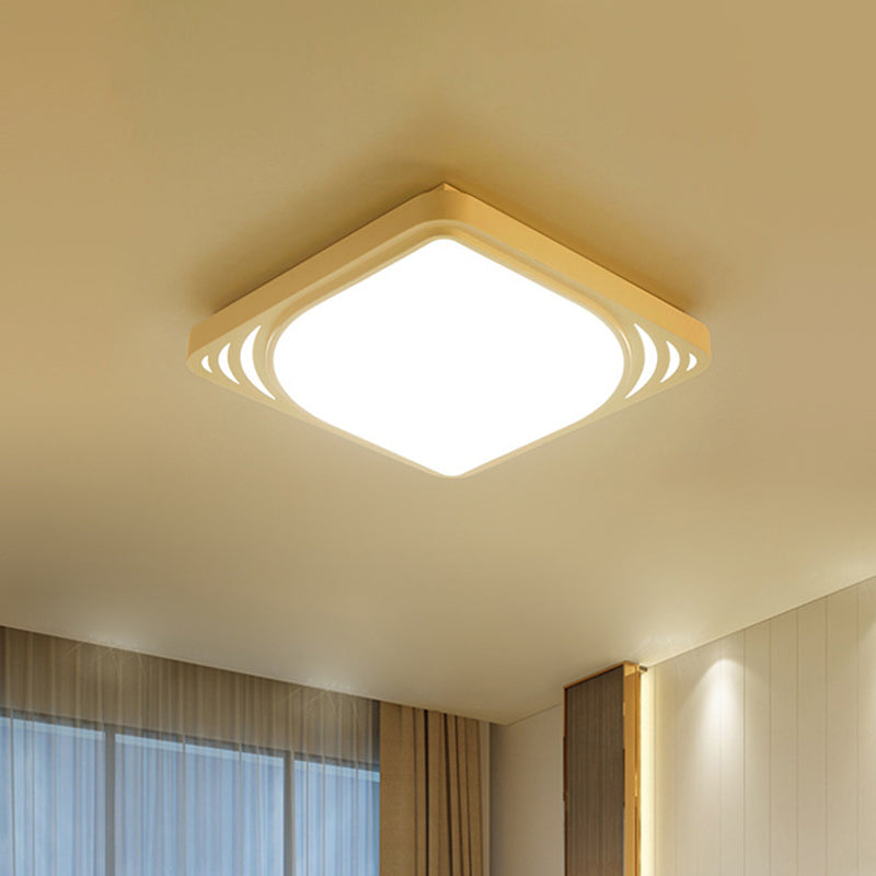Led Flush Mount Ceiling Light Fixture - Square Design White Shade Warm/White 16.5/20.5 Wide