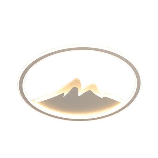 Led Bedroom Flushmount Ceiling Light With Ring And Acrylic Shade In White/Warm - Modern Design