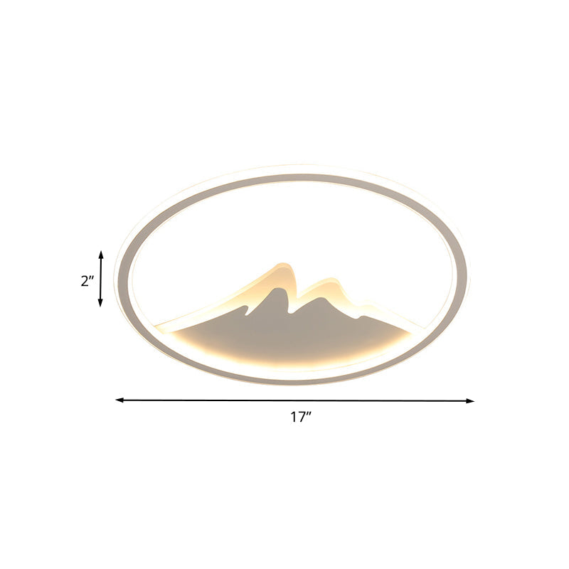 Led Bedroom Flushmount Ceiling Light With Ring And Acrylic Shade In White/Warm - Modern Design