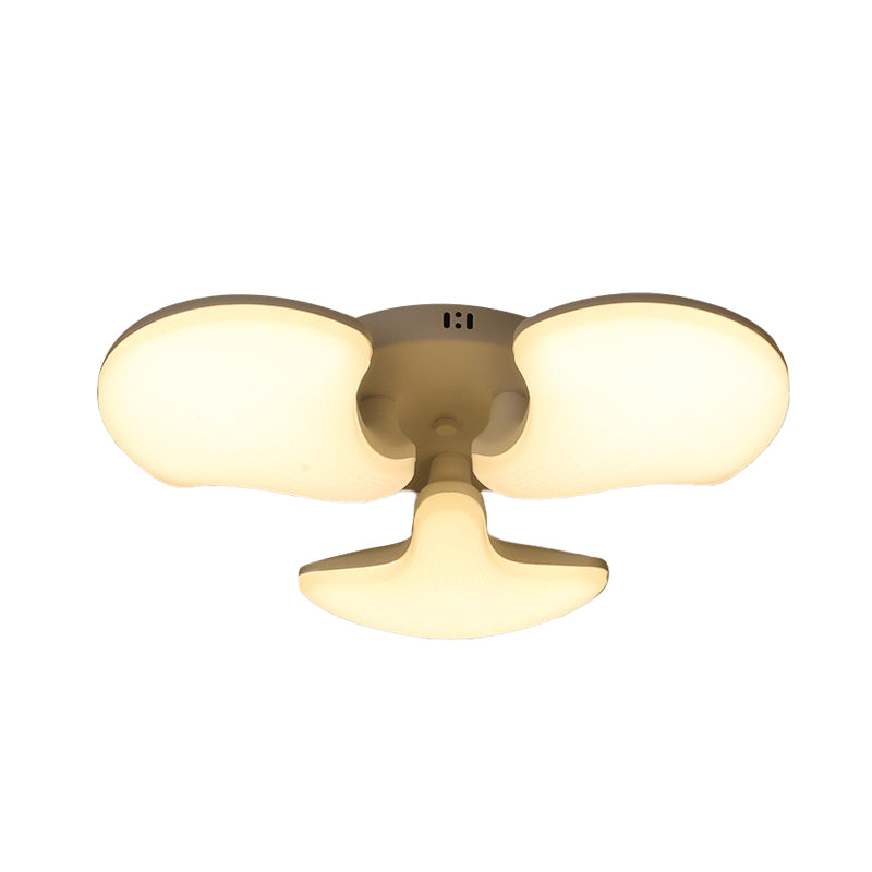 Modern White Led Ceiling Mounted Fixture With 3/5 Heads Shell Acrylic Shade - 23.5’/27.5’ Wide