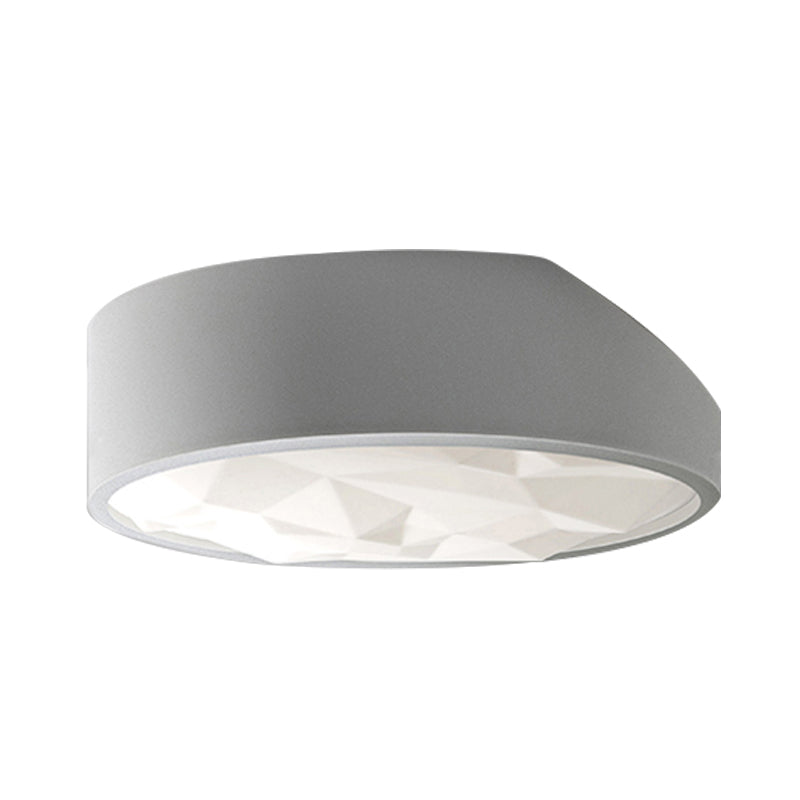 Sleek Metal Led Drum Flush Mount Ceiling Lamp - Minimalist Design (17/21 Wide) Ideal For Living Room