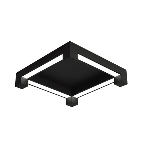 Modern Black Square Led Ceiling Flush Mount Light Fixture For Bedroom