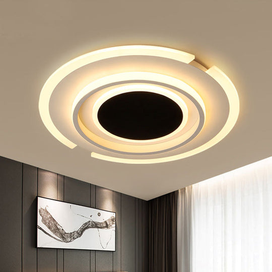 Modern Led Circle Flush Light Fixture - Folding Acrylic Lamp (16.5’/20.5’) Bedroom Mount
