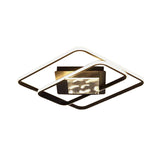 Minimalist Led Flush Ceiling Lamp: Acrylic Square Frame Black Mount Lighting
