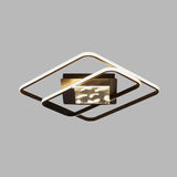 Minimalist Led Flush Ceiling Lamp: Acrylic Square Frame Black Mount Lighting