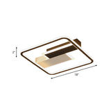 Modern Square Acrylic Flush Mount Led Ceiling Light For Bedroom 18/24.5 Width - Sleek Black And