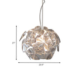 Modern Clear Blossom Ceiling Light With Acrylic Panel Pendant