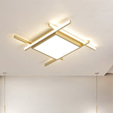 Nordic Gold Led Flush Mount Ceiling Light With Warm/White Glow - 18/23 Wide / 18 White