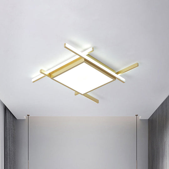 Nordic Gold Led Flush Mount Ceiling Light With Warm/White Glow - 18/23 Wide