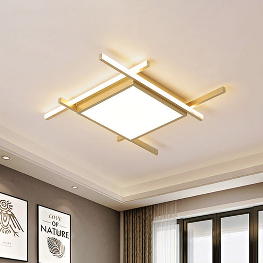 Nordic Gold Led Flush Mount Ceiling Light With Warm/White Glow - 18’/23’ Wide