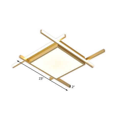 Nordic Gold Led Flush Mount Ceiling Light With Warm/White Glow - 18/23 Wide