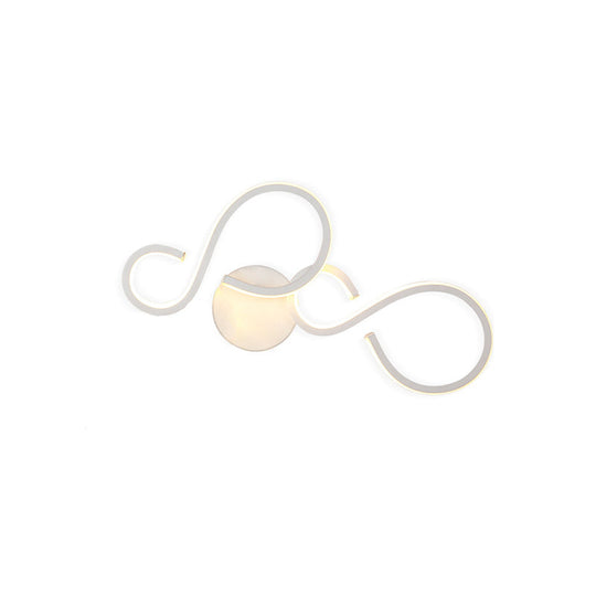 Modern White Spiral Wall Sconce Light With Acrylic Led For Living Room