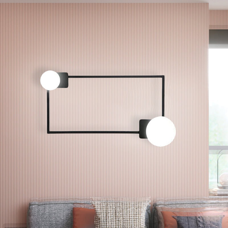 Modern Metal Rectangle Flush Wall Sconce With Led Lighting - Black Finish