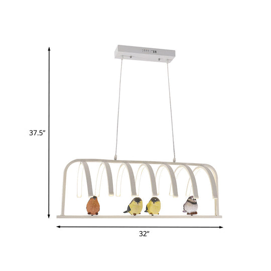 Curved Acrylic Hanging Chandelier Modernist Led Ceiling Pendant Lamp In Warm/White/Natural Light