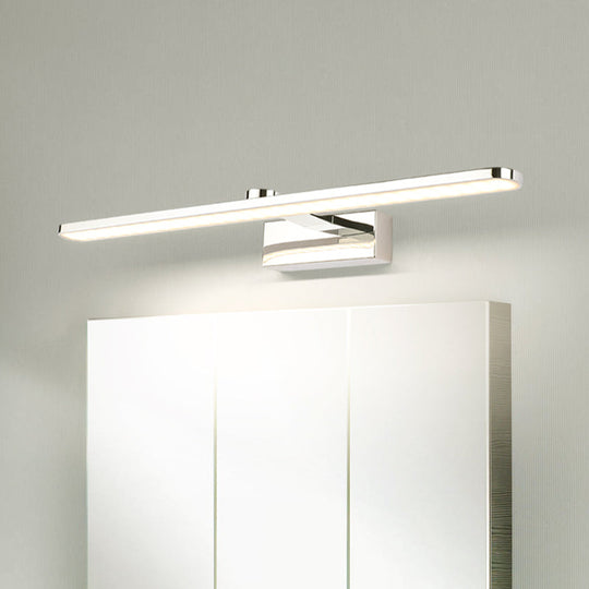 Elongated Acrylic Vanity Lighting 16/17/23 Led Wall Light Sconce For Bathroom White Finish
