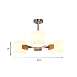 Modern Chrome Semi Flush Ceiling Lamp With White Glass - 2/3 Lights Living Room Lighting