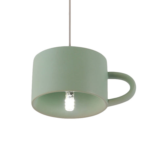 Nordic-Style Green Ceramic Led Pendant Lamp For Modern Restaurants