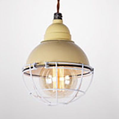 Farmhouse Metal Pendant Light With Double Bubble Design - Black/White Indoor Ceiling Fixture Yellow