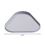 16’/19.5’ Triangle Bedroom Flush Light Fixture Acrylic Led Ceiling Lamp In Grey Warm/White