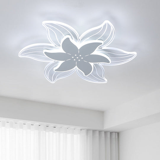 Modernist Led Starfish Ceiling Flush Mount Light Acrylic White Flushmount Warm/White 16.5/20.5 W