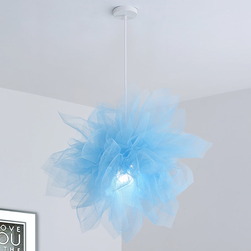 Modern Flower Ceiling Pendant Light - Sheer 1 18/27 Width White/Blue/Pink Perfect For Bedrooms Blue