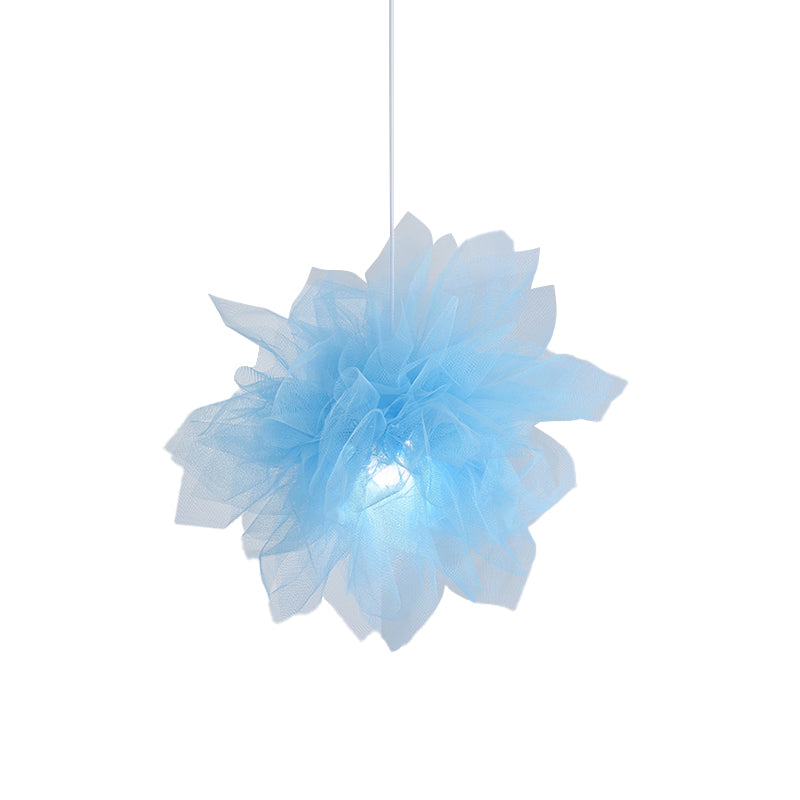 Modern Flower Ceiling Pendant Light - Sheer 1 18/27 Width White/Blue/Pink Perfect For Bedrooms