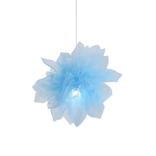 Modern Flower Ceiling Pendant Light - Sheer 1 18/27 Width White/Blue/Pink Perfect For Bedrooms