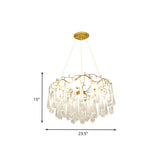 Modern Crystal Chandelier - 6-Light Clear Bubble Cascade Iron Arm With Suspension Light