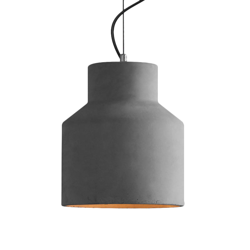 Vintage Cement Dome Ceiling Light In Grey - 1-Light Mini Pendant Lamp For Restaurants